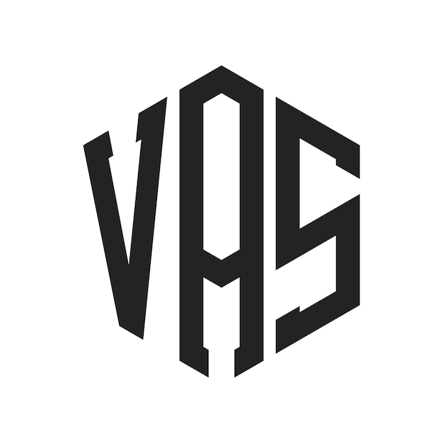 Diseño del logotipo VAS Letra inicial VAS Monograma Logotipo con forma de hexágono