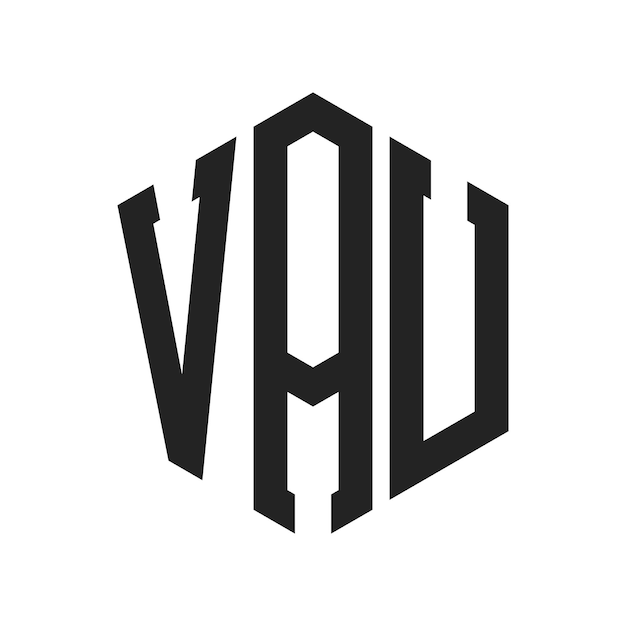 Diseño del logotipo de la VAU Letra inicial del logotipo del VAU Monograma con forma de hexágono