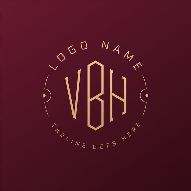Diseño de logotipo de VBH de lujo Letra elegante VBH Monograma Logotipo minimalista Poligono plantilla de diseño de logotipo VBH