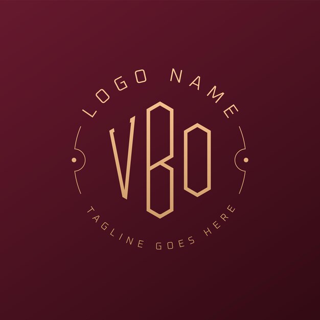 Diseño de logotipo de VBO de lujo Letra elegante VBO Monograma Logotipo minimalista Poligono Estampa de diseño de logotipo VBO