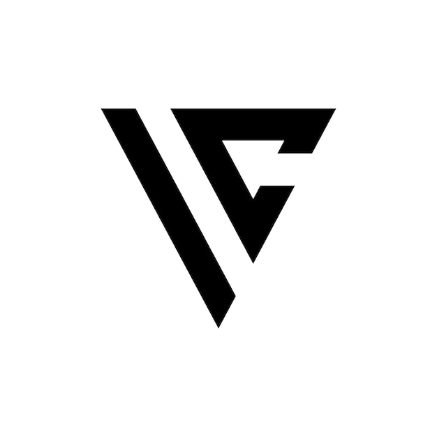 Diseño del logotipo de VC en blanco y negro
