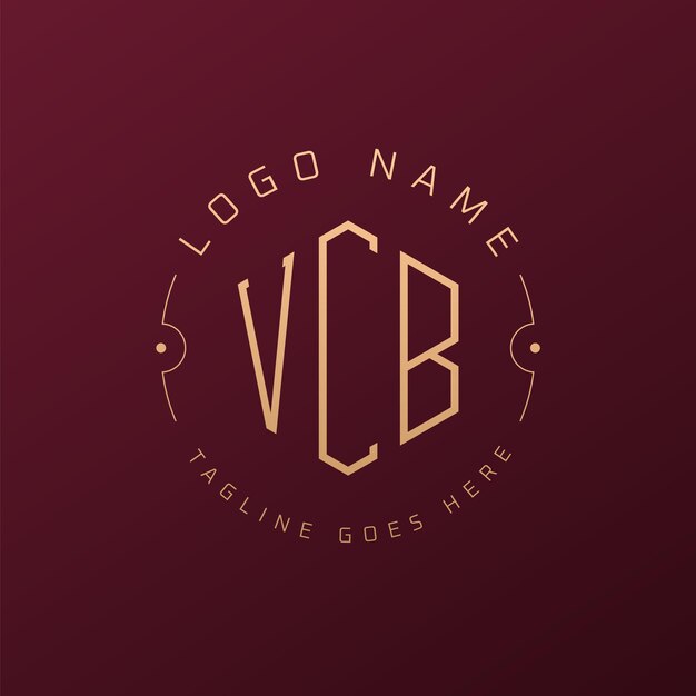 Diseño de logotipo VCB de lujo Letra elegante Logotipo VCB monograma Poligono minimalista Template de diseño de logotipo de VCB