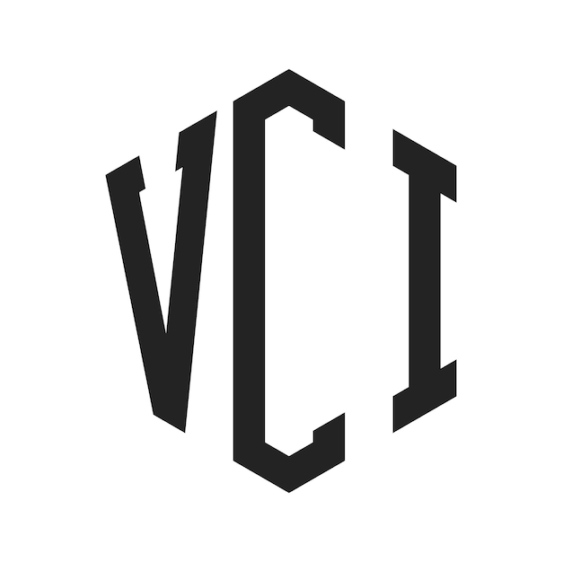 Diseño del logotipo VCI Letra inicial VCI Monograma Logotipo con forma de hexágono