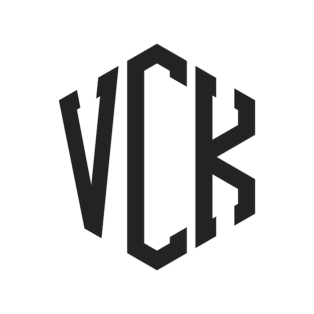 Diseño del logotipo de VCK Letra inicial Monograma de VCK Logotipo con forma de hexágono