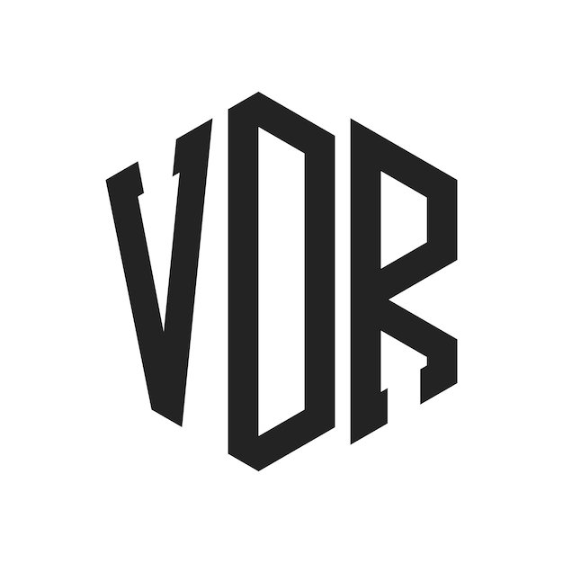 Diseño del logotipo de VDR Letra inicial VDR Monograma Logotipo con forma de hexágono