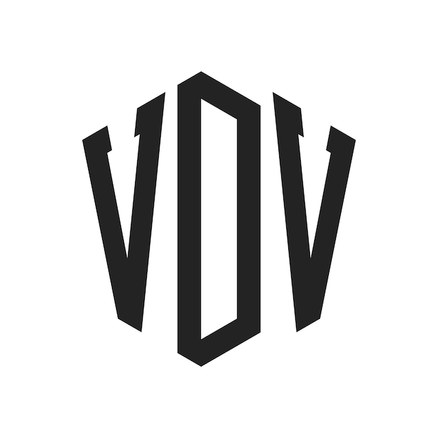 Diseño del logotipo de VDV Letra inicial VDV Monograma Logotipo con forma de hexágono