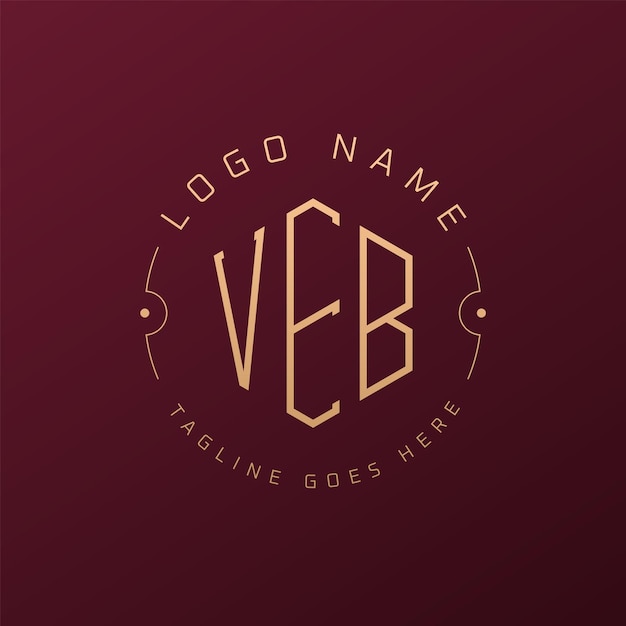 Diseño de logotipo de VEB de lujo Letra elegante VEB Monograma Logotipo minimalista Poligono VEB Template de diseño de logotipo