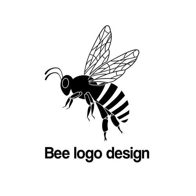 Diseño del logotipo del vector de abejas