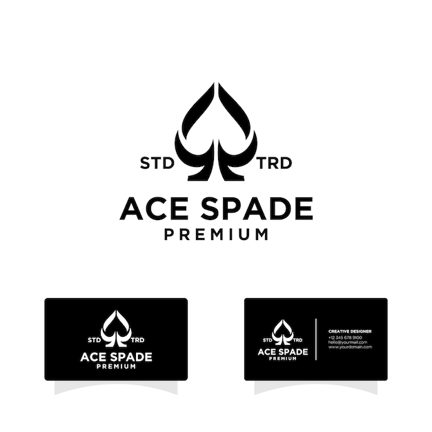 Diseño de logotipo de vector Ace Spade Card Black