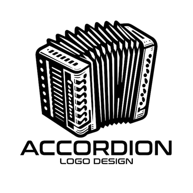 Diseño del logotipo del vector de acordeón