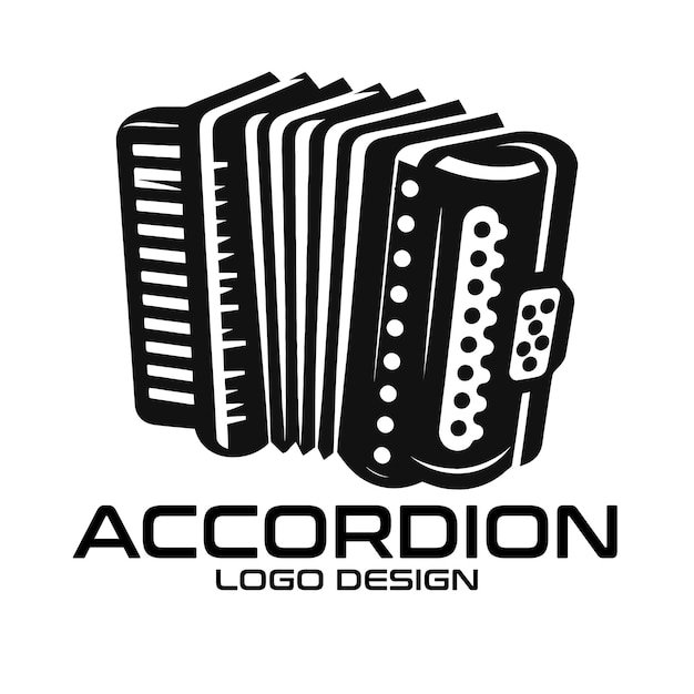 Diseño del logotipo del vector de acordeón