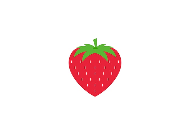Diseño de logotipo de vector de amor de fresa