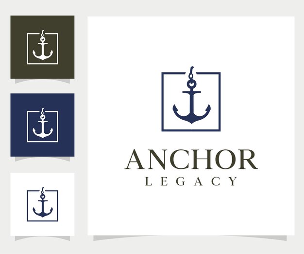 diseño del logotipo del vector de anclaje marítimo