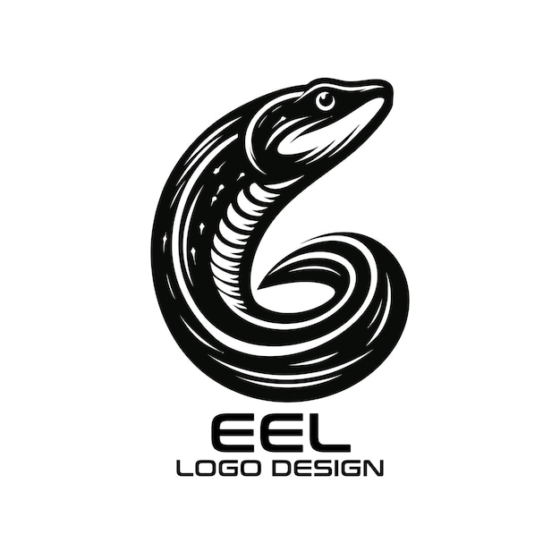 Diseño del logotipo del vector de la anguila