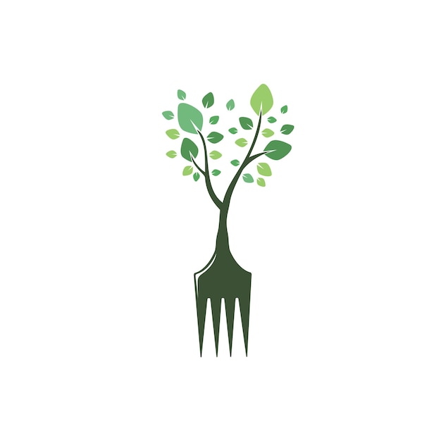 Diseño de logotipo de vector de árbol de horquilla