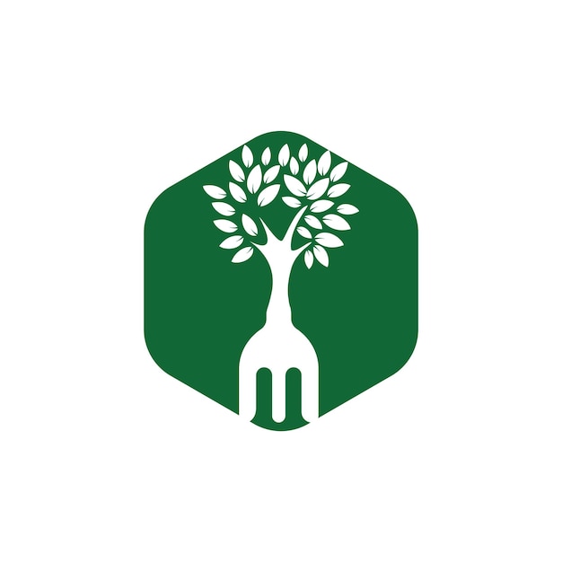 Diseño de logotipo de vector de árbol de horquilla