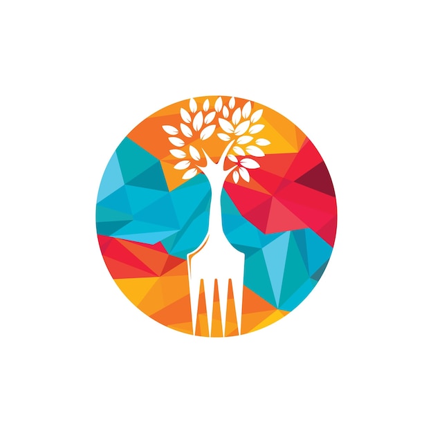 Diseño de logotipo de vector de árbol de horquilla