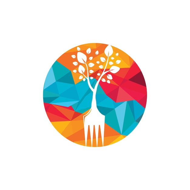 Diseño de logotipo de vector de árbol de horquilla