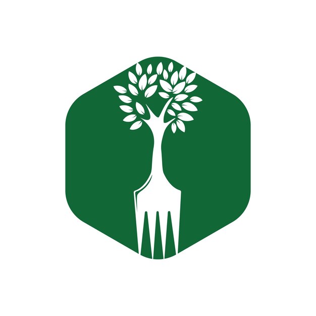 Diseño de logotipo de vector de árbol de horquilla