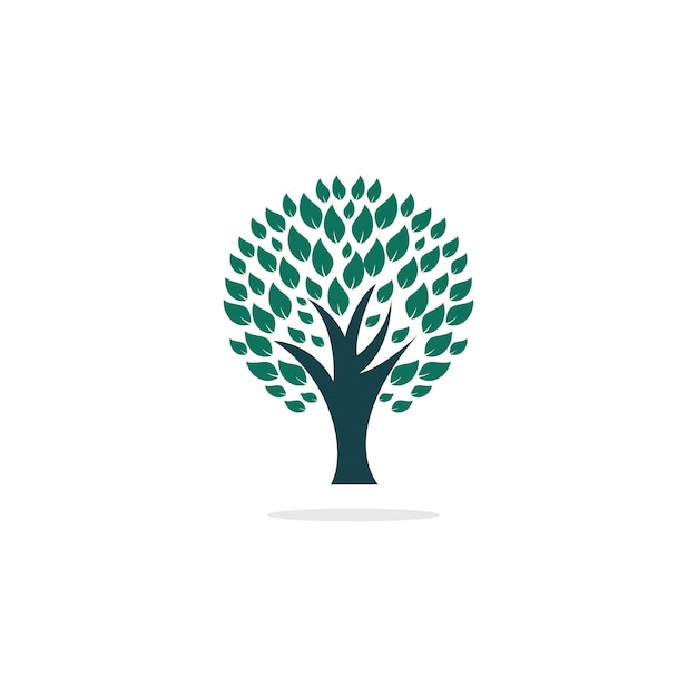 Diseño de logotipo de vector de árbol verde