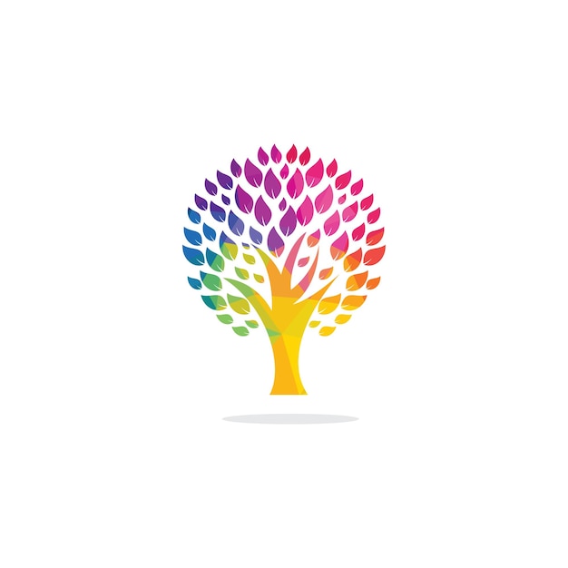Diseño de logotipo de vector de árbol verde