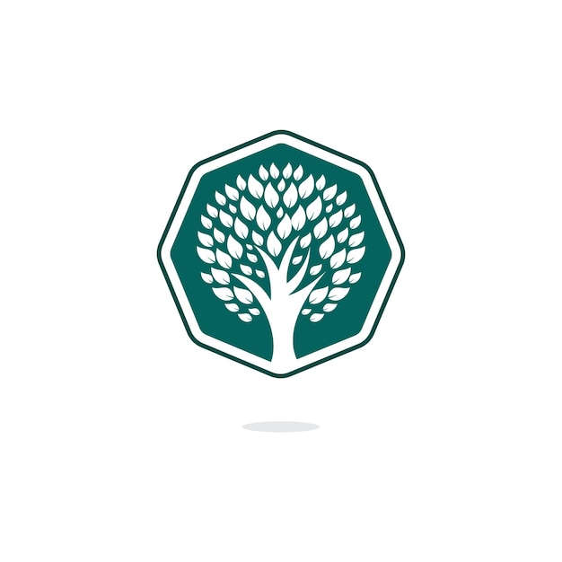 Diseño del logotipo del vector de árbol verde