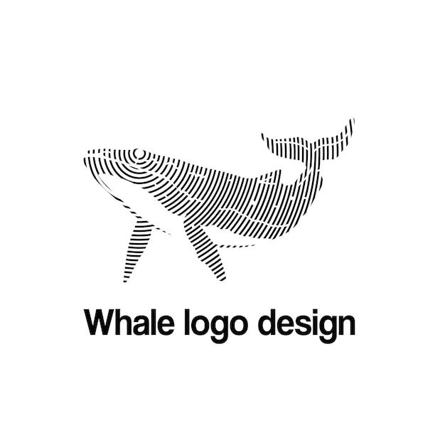 Diseño del logotipo del vector de ballenas