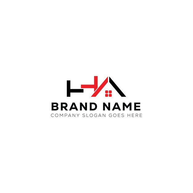 El diseño del logotipo del vector de bienes raíces creativo HA, las iniciales creativas de la casa, el logotipo de la letra Iqon.