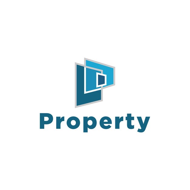 Diseño de logotipo de vector de bienes raíces de letra P