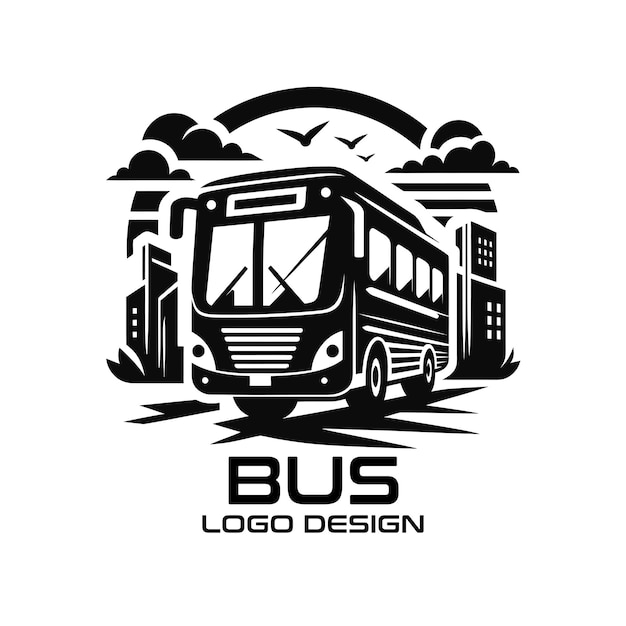 Diseño del logotipo del vector de bus