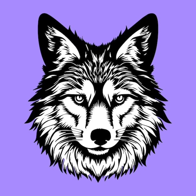 diseño de logotipo de vector de cabeza de lobo