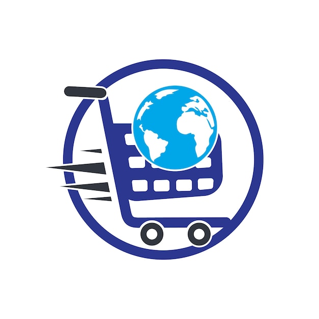 Diseño de logotipo de vector de carrito de compras de globo