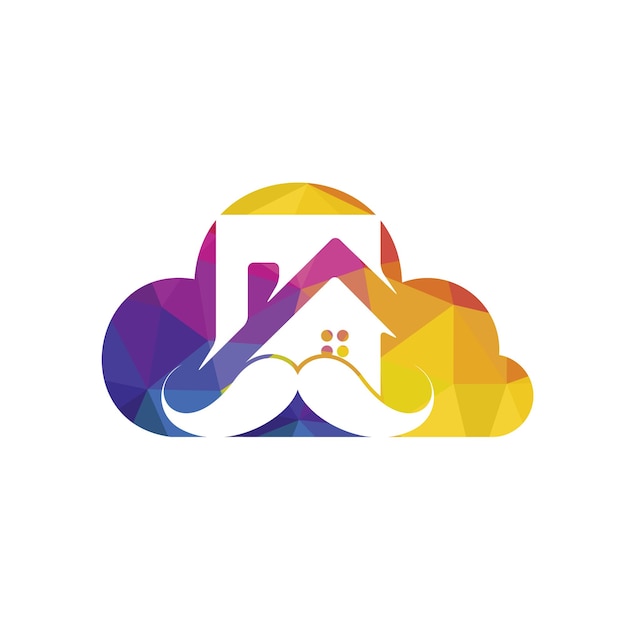 Diseño de logotipo de vector de casa de bigote