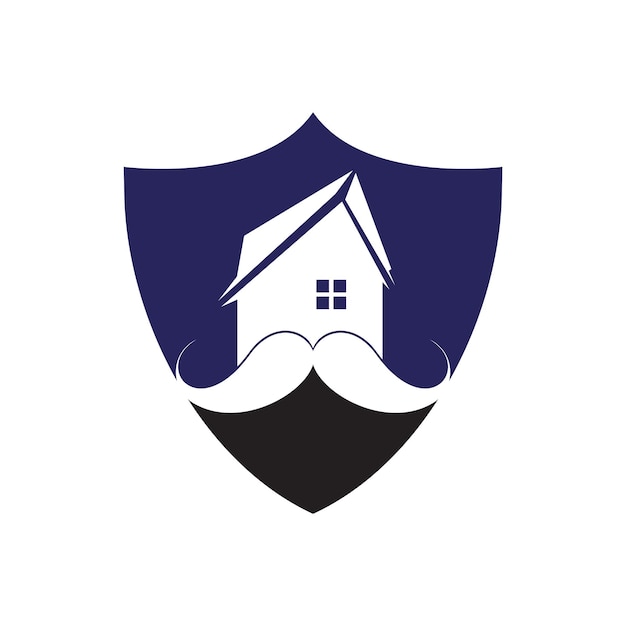 Diseño de logotipo de vector de casa de bigote