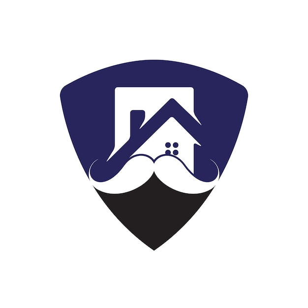 Diseño de logotipo de vector de casa de bigote