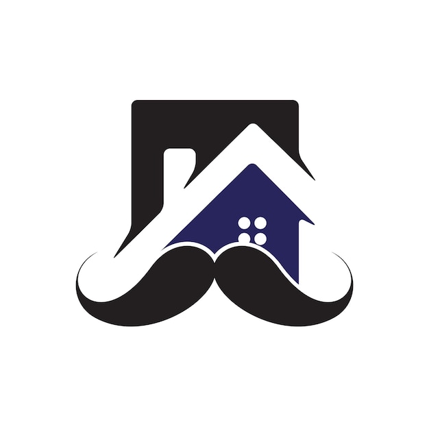 Diseño de logotipo de vector de casa de bigote