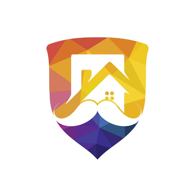 Diseño de logotipo de vector de casa de bigote