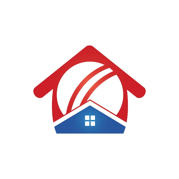 Diseño de logotipo de vector de casa de críquet