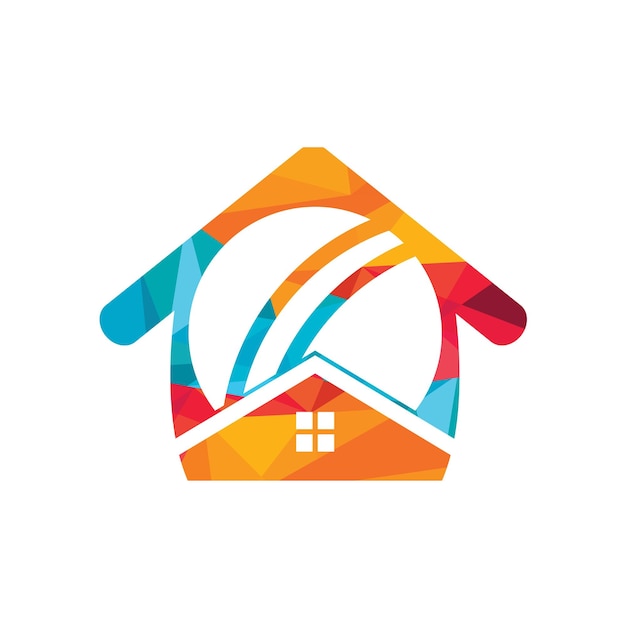 Diseño de logotipo de vector de casa de críquet