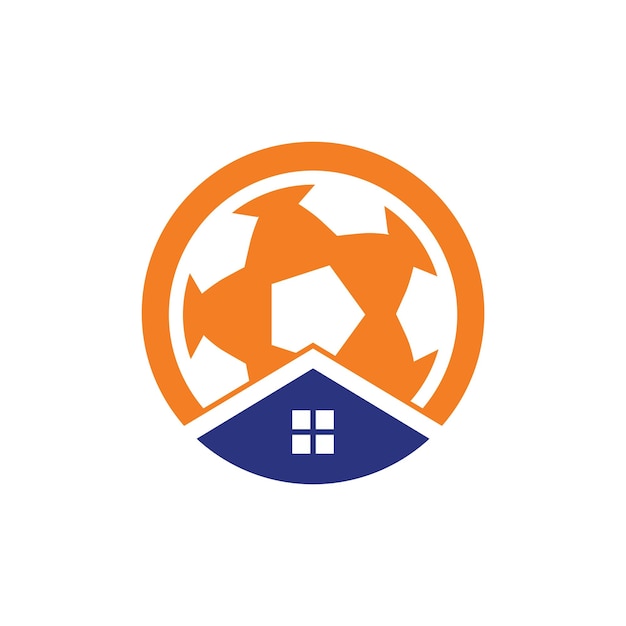 Diseño de logotipo de vector de casa de fútbol