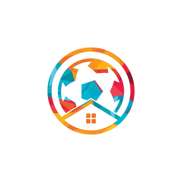 Diseño de logotipo de vector de casa de fútbol