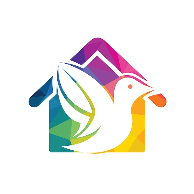 Diseño de logotipo de vector de casa de pájaro