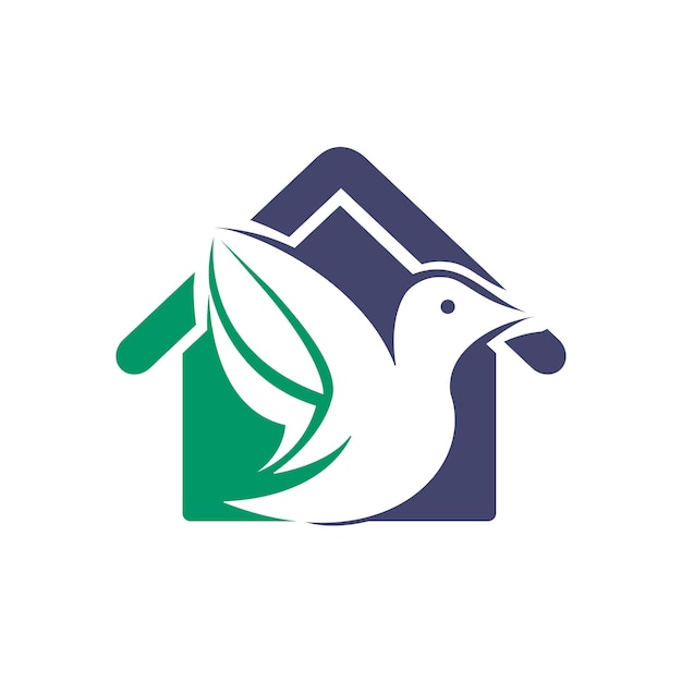 Diseño de logotipo de vector de casa de pájaro