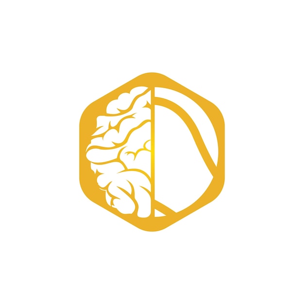 Diseño del logotipo del vector del cerebro del tenis