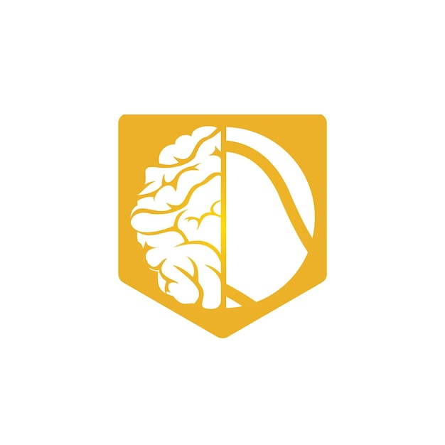 Diseño de logotipo de vector de cerebro de tenis