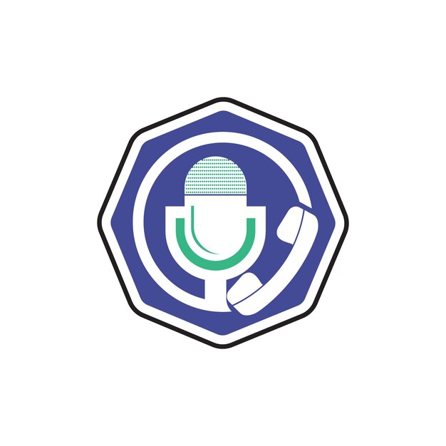 Diseño de logotipo de vector de charla de podcast