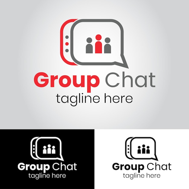 Diseño de logotipo de vector de chat de grupo gratis