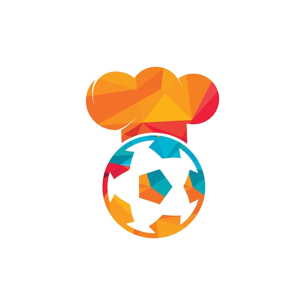 Diseño de logotipo de vector de chef de fútbol