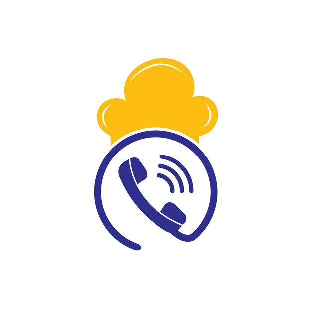 Diseño de logotipo de vector de chef de teléfono