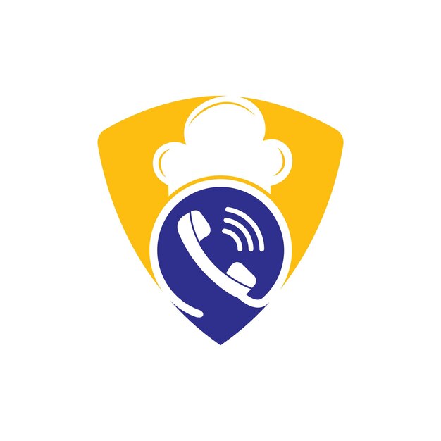 Diseño de logotipo de vector de chef de teléfono